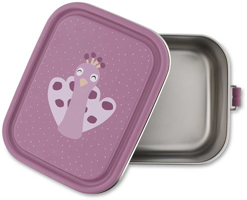 Trixie Brotdose klein Lunchbox für Kinder Mrs. Peacock Edelstahl-2