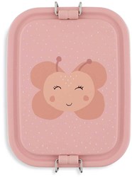 Trixie Brotdose Lunchbox für Kinder - Mrs. Butterfly - Edelstahl - rosa Schmetterling