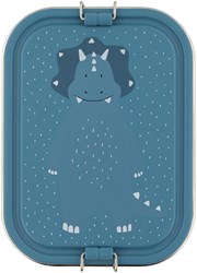 Trixie Lunchbox Brotdose groß - Edelstahl Brotdose für Kinder - Mr. Triceratops - blau - Dino