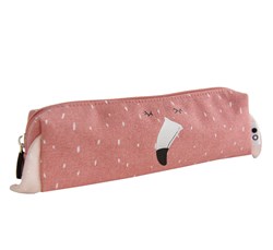 Trixie Federmäppchen - lange Etui Mrs. Flamingo rosa Baumwolle Schule