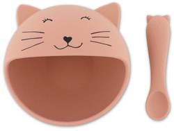 Trixie Baby Essset Silikon Mrs. Cat mit Saugnapf und Babylöffel