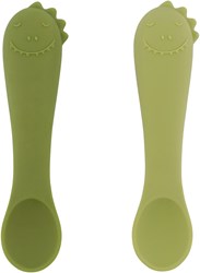 Trixie Silikon Babylöffel Mr. Dino 2er-Pack - ergonomisch und weich