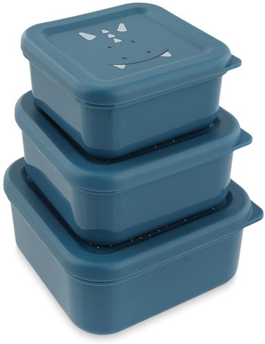 Trixie Snackbox Set - 3-teiliges Brotdosen Set Mr. Triceratops blau-2