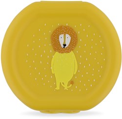 Trixie Snackbox Set mit Clip - Mr. Lion - Gelbe Brotdose für Kinder - BPA-frei