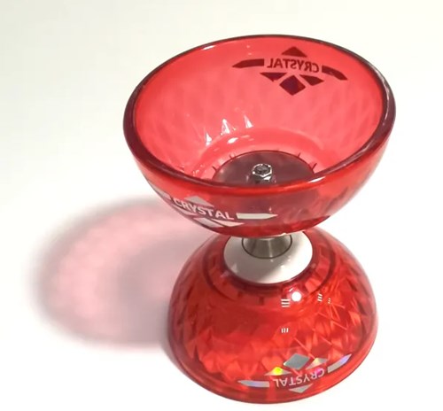 Acrobat - Set Bearing diabolo crystal-red + aluminum hand sticks