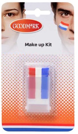 Schminkstick rot weiß blau Make-up Stick für Sport und Karneval