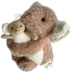 Egmont Toys Kuscheltier Maus Camelia mit Baby - Plüschspielzeug 12x12x15 cm