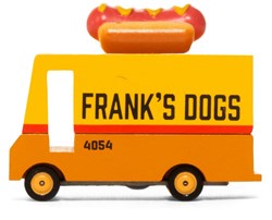 Candylab Holz Spielzeugauto Hot Dog Van - Spielzeugbus für Kinder