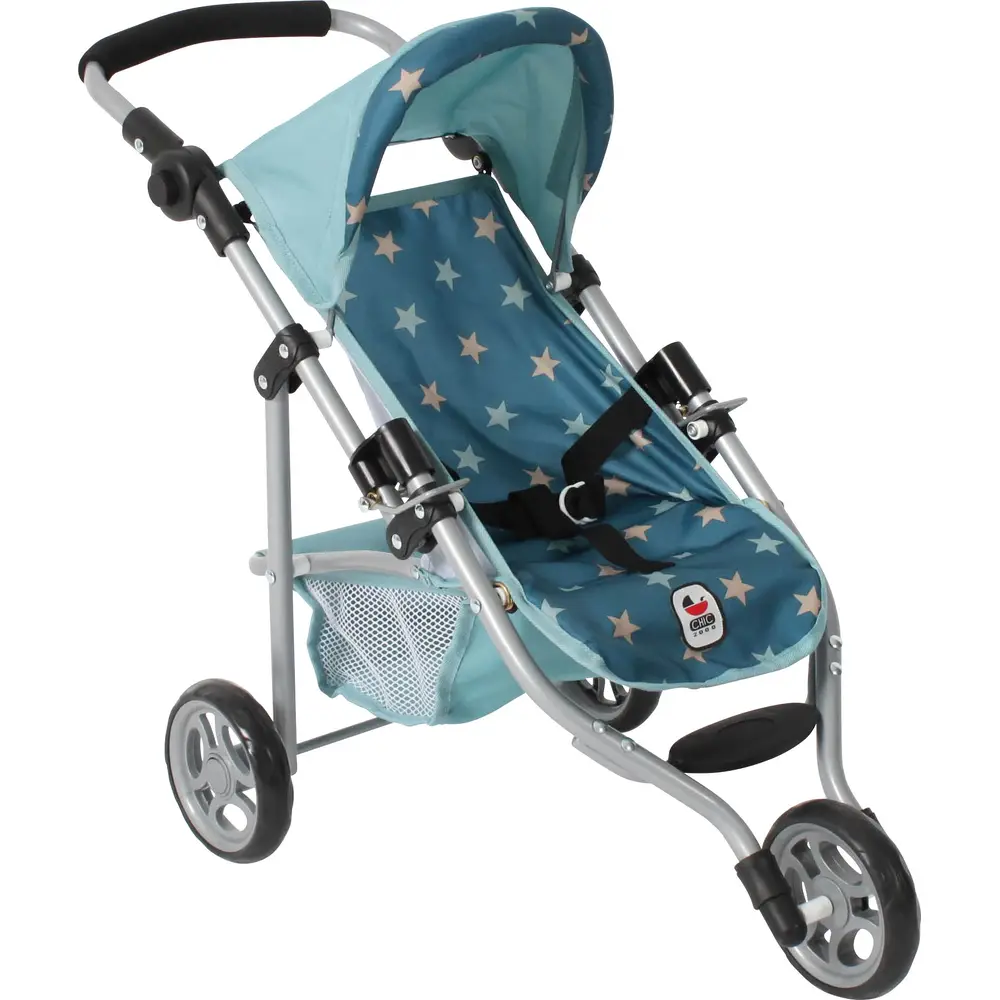 Bayer Chic 2000 Puppenbuggy Jogger blau mit verstellbarem Schiebegriff