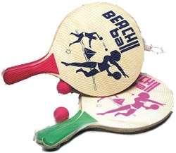 HOT Sports + Toys Beachball Set Holz schwarz mit rosa Print 8 mm