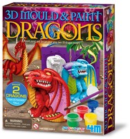 4M Crea Gips Gießen und Bemalen 3D Drachen Kreativset 18x22x5cm 5+