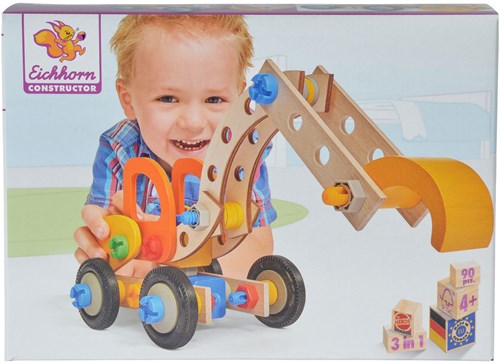 Eichhorn Constructor Bauset Bagger 90-teilig Spielzeug