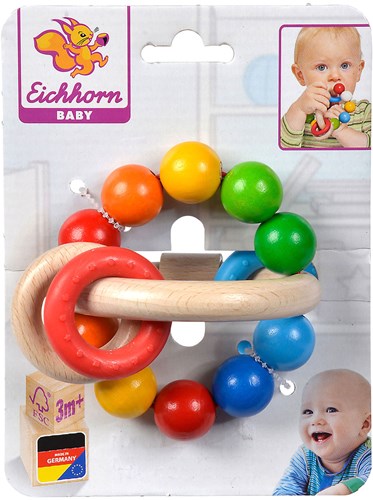 Eichhorn Holz Baby Greifring 3D sensorisches Spielzeug FSC Holz
