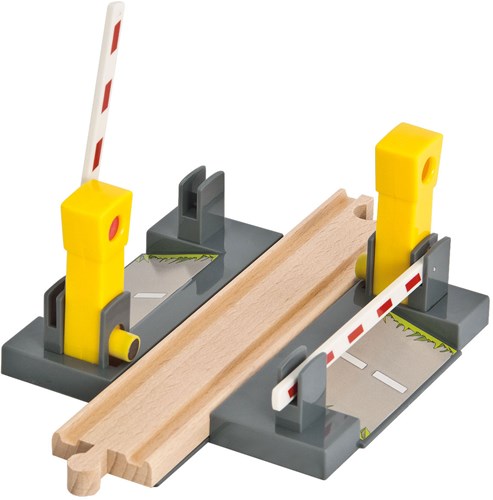 Eichhorn Eisenbahn Schienen Bahnübergang mit Schranken - Holzspielzeug-2