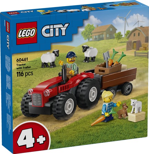 LEGO City 60461 Rode Tractor Met Aanhanger En Schapen