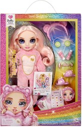 Rainbow High Modepuppe Junior High Pyjamaparty Bella rosa 23 cm Spielzeug