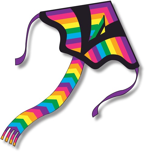 Knoop Kites Vlieger Delta Rainbowtail JUMBO 125x145