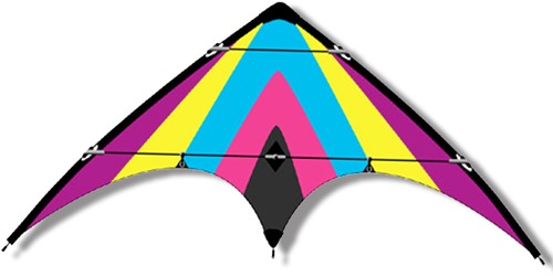 Knoop Kites Vlieger ORKAN 160x80cm.2 lynen op ringen