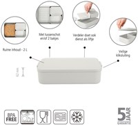 Brabantia Lunchbox Bento Make & Take groß hellgrau Kunststoff 2L-3