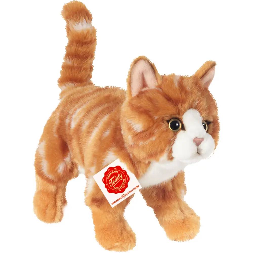 Hermann Teddy Plüsch Katze rot stehend 20 cm Spielzeug