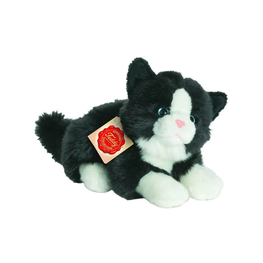 Hermann Teddy Kuscheltier Katze schwarz-weiß Plüsch 20 cm Spielzeug