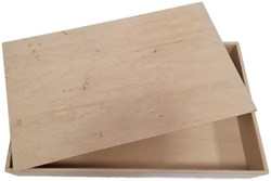 Alexander Toys Holz Spielkiste Aufbewahrungsbox mit Deckel bunt 50x30x7 cm