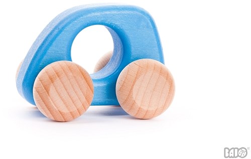 Bajo Holz Mini Auto - Spielzeugauto hellblau langlebig nachhaltig