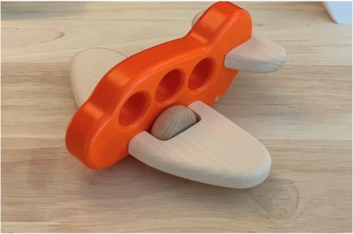 Bajo Holzspielzeug Flugzeug - nachhaltiges Spielzeug, orange Farbe-3
