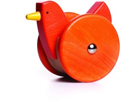 Bajo Holz Schiebefigur Wackelndes Huhn, Rot - Lernspielzeug