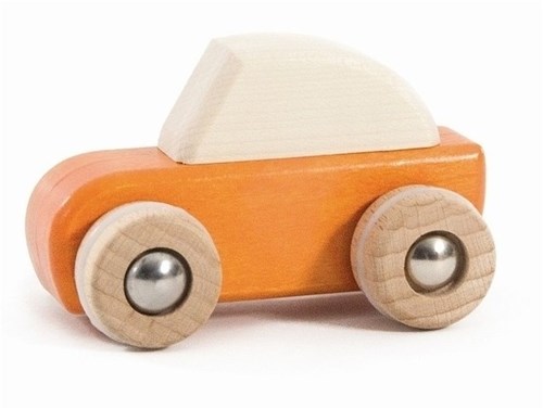 Bajo Holz Pullback Auto orange - nachhaltiges Spielzeugauto