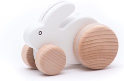 Bajo Holz Ziehspielzeug Hase - nachhaltiges Spielzeug weiß