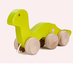 Bajo Holz Nachziehfigur Wurm - Grün - nachhaltiges Spielzeug