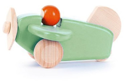 Bajo Holzflugzeug mit Pilot - Mint Spielzeugflugzeug
