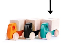 Bajo Holz-LKW mit Bausteinen - pädagogisches Spielzeug, hellblau
