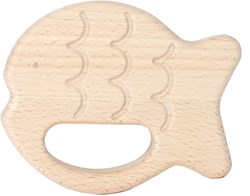 Bajo Holz Beißring Fisch - nachhaltiges Baby Beißspielzeug Holz