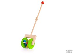 Bajo Holz Schiebe-Rassel - pädagogisches Babyspielzeug aus Holz