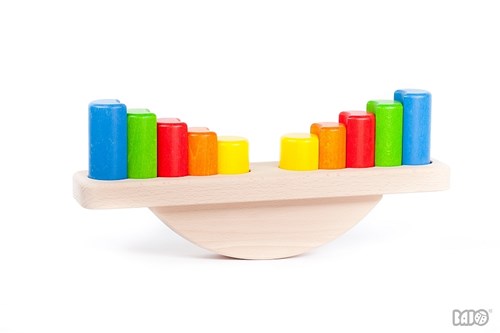Bajo Holz Balancespiel Waage mit Bausteinen - Lernspielzeug für Kinder