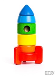 Bajo Holz Rakete Stapelfigur - pädagogisches Spielzeug für Kinder
