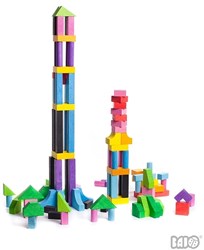 Bajo Holzbausteine - Bauspielzeug 102 Stück bunt