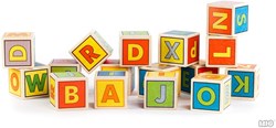 Bajo Alphabet Bausteine - Holzspielzeug Set 16 Stück