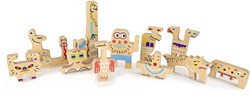 Bajo Holzpuzzle Freundliche Monster - doppelseitiges Lernspielzeug