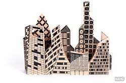 Bajo Holzformenpuzzle Stadt - doppelseitiges Lernspielzeug 10 Teile