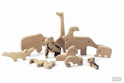 Bajo Holzpuzzle Dschungel doppelseitig - Lernspielzeug 10 Teile