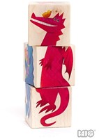 Bajo Holzblockpuzzle Drachen - Lernspielzeug 12 Blöcke