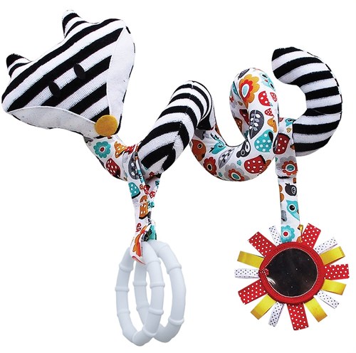 Mom's Care Babyspielzeug Spirale schwarz weiß Rassel Kinderwagen