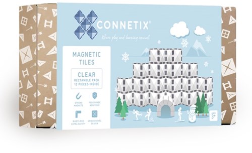 Connetix Clear Rechteck-Packung 12 Stück