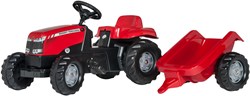Rolly Toys Massey Ferguson Trettraktor mit Anhänger rot - Spielzeug Traktor