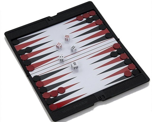 HOT Sports + Toys Backgammon Reisespiel magnetisch Etui 17x10cm Reisegröße