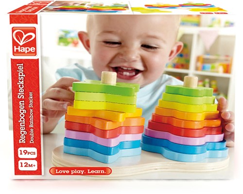 Hape E0406 E0406-Regenbogen Steckspiel, Multicolour