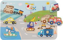 Classic World Houten Noppenpuzzel Verkeer, 8st.